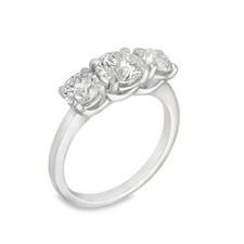 Anello trilogy in oro bianco 2,00 ct certificato con diamanti coltivati ​​in laboratorio - F/VS