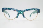 Vintage Glasses Alain Mikli A.M. 86 617 880 Green Blue Transparent Gold Oval