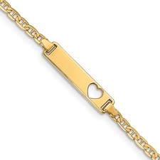 10k Yellow Gold Flat Anchor Link Chain Bracelet 8"