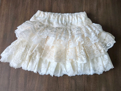 Baby Bonbons French Vintage Inspired Girl's Layered Lace Ivory Tutu Skirt OS