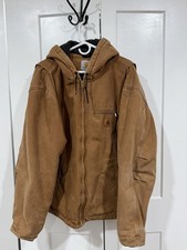 Carhartt Work jacket Hoodie Brown/Tan Bomber Style Men's 3xL