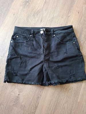 Jeansshorts Damen schwarz von AjC Größe 36 Used Look