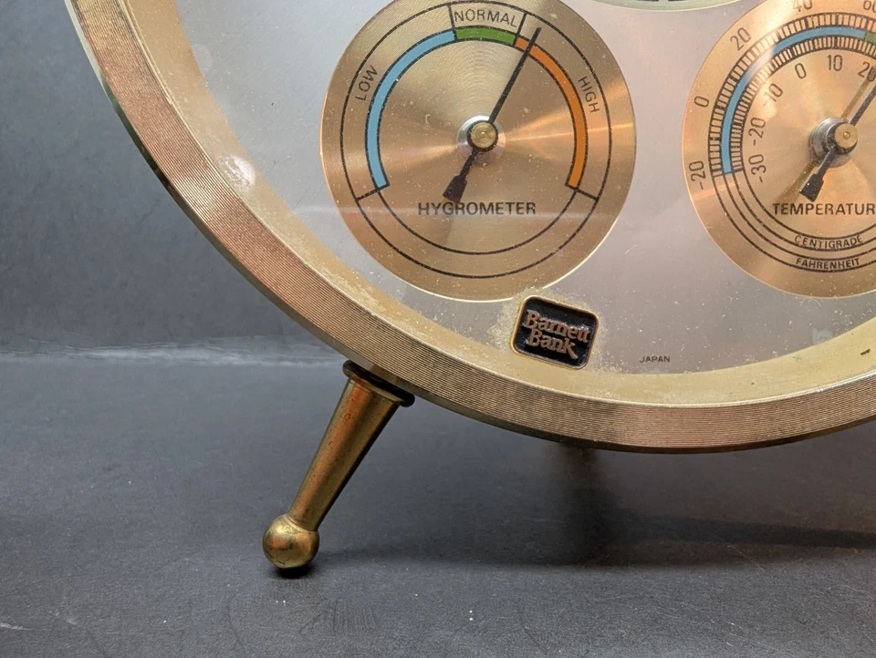 Vintage Bulova x DuPont Tabletop Quartz Weather Clock Barnett Bank Japan Mov - Image 2 of 4