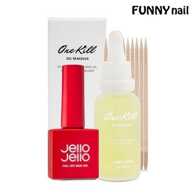 Jello Jello Peel Off Base Gel & One Kill Remover Set Easy Soak Off Nail Art