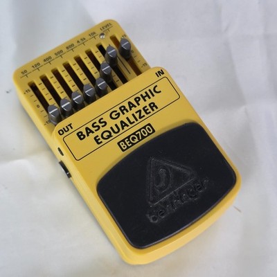 Behringer BEQ700 Bass Graphic Equalizer Pedal 7-Band EQ for Bass Guitar - Yellow