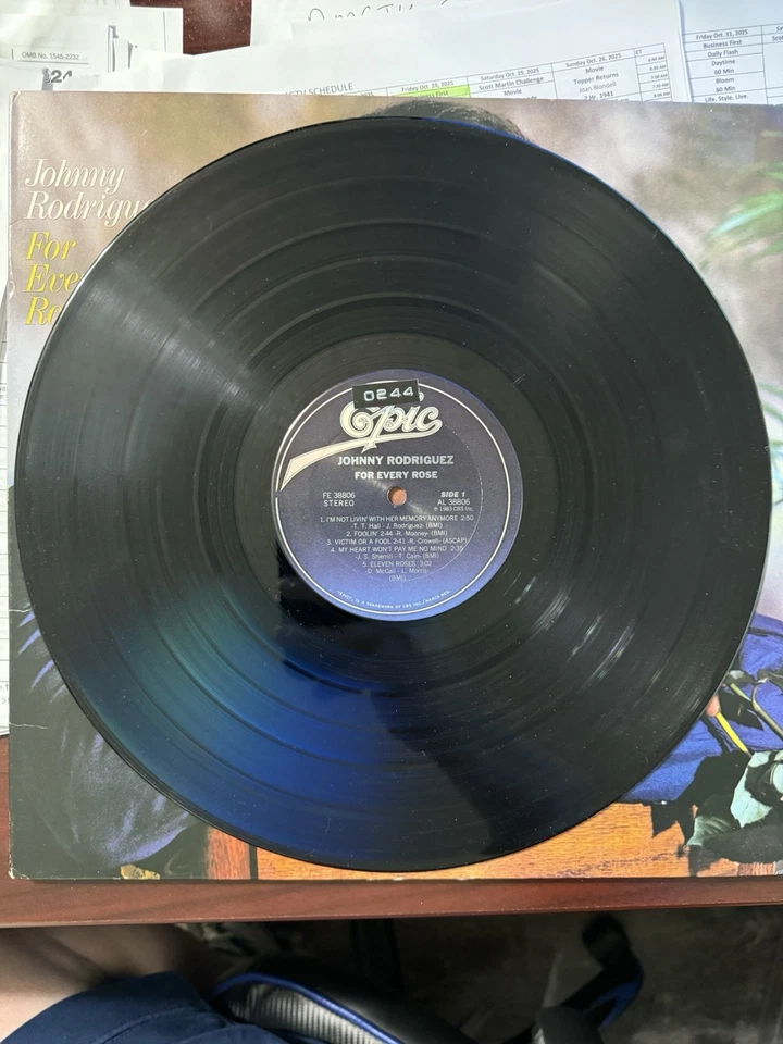 Johnny Rodriguez For Every Rose Epic Vinyl LP FE 38806 1983 Like New - Image 4 of 4