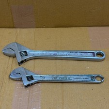 PROTO 710 10 IN + 712 12 IN ADJUSTABLE WRENCH SET ALLOY STEEL SATIN USA 2 PC