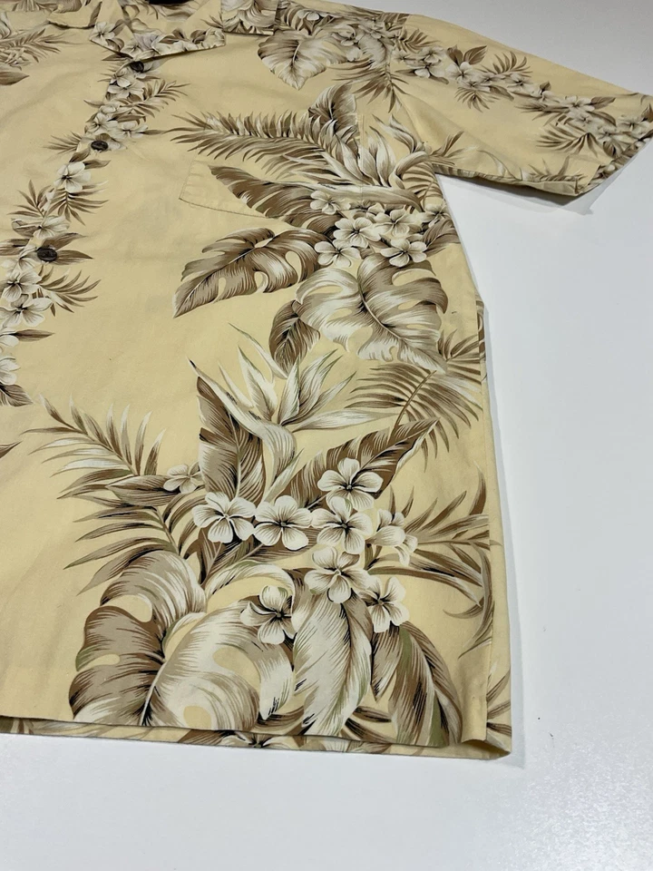 Camisa Aloha Vintage Royal Creations Talla L Hecha en Hawaii Amarilla Floral Tiki Años 90 Foto 2 de 4