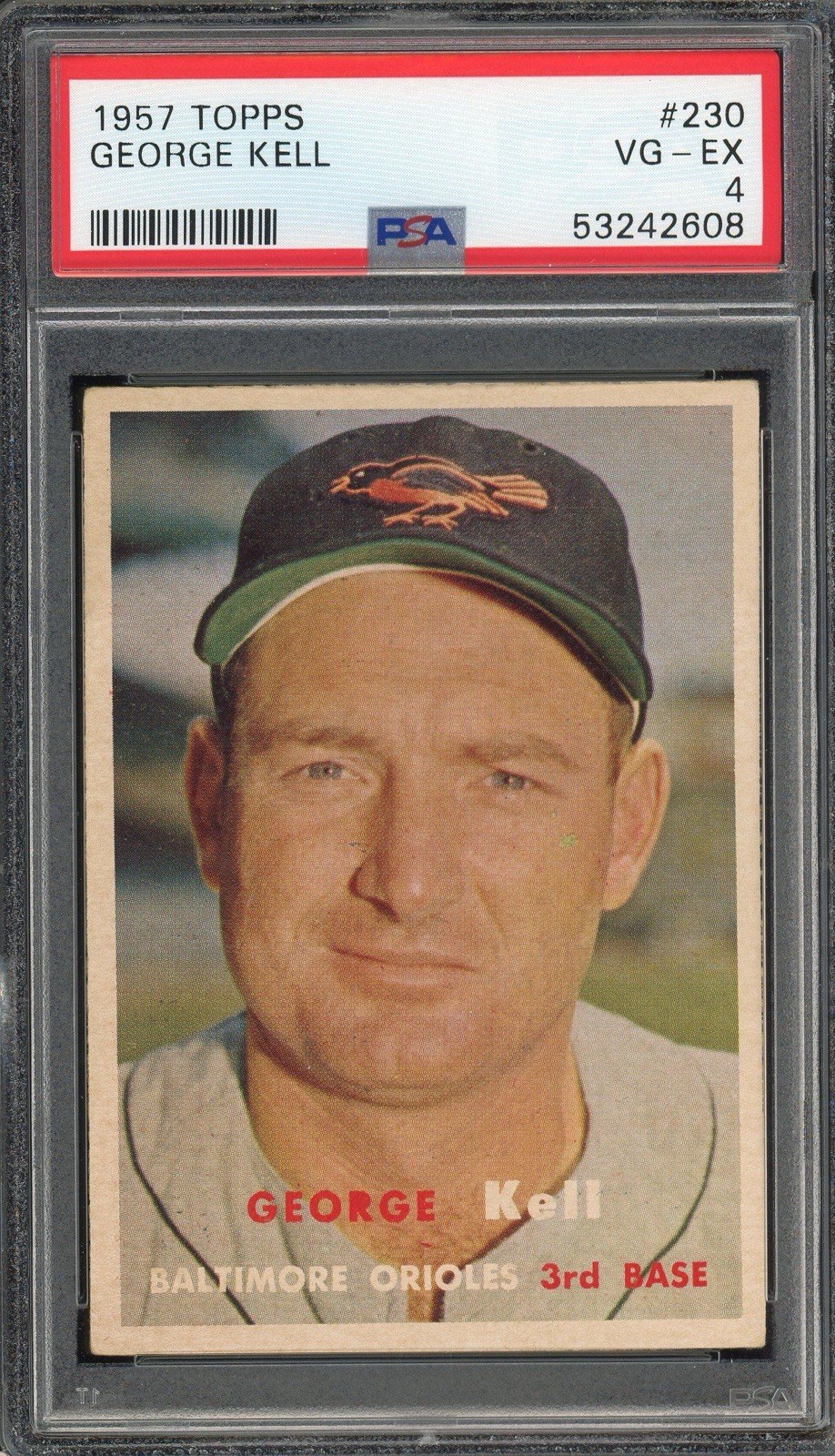 Vintage 1957 Topps - George Kell #230 VG-EX PSA 4 Baltimore Orioles HOF Legend