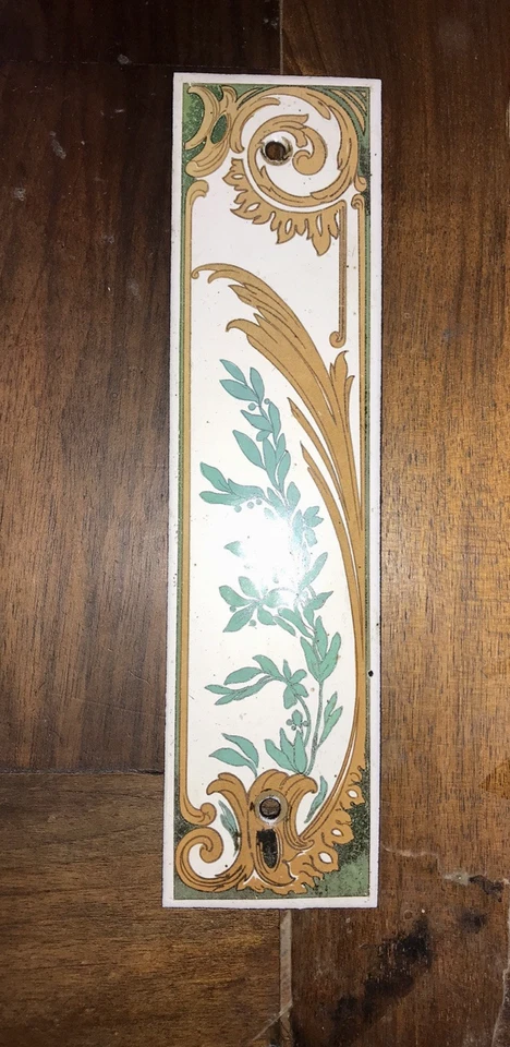 plaque d propreté émaillée type art nouveau FEUILLAGE en vente ici - Photo 2/4