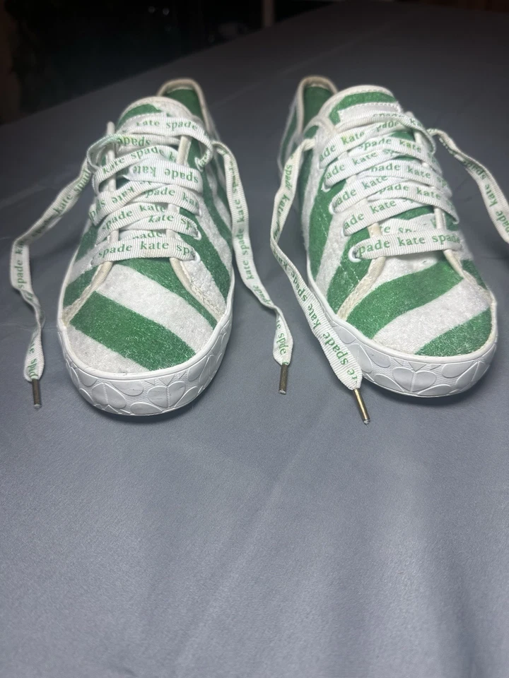 Zapatillas Kate Spade x Keds Rayas Verdes y Blancas WF66097 Mujer’s Talla 9 Foto 2 de 4