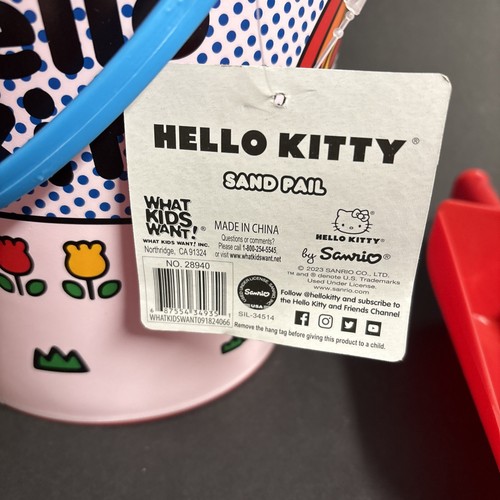 Sanrio Hello Kitty secchio sabbia secchio e pala sabbia spiaggia giocattolo acqua estate nuovo con etichette - Foto 3 di 11