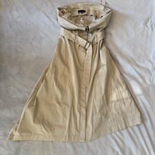 Banana Republic Dress Womens 10 Beige Belted A-Line Midi Flare Trench Style NWT