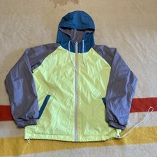 Comme Des Garcons Mummy Neon Green Colorblock Hooded Windbraker Jacket Medium