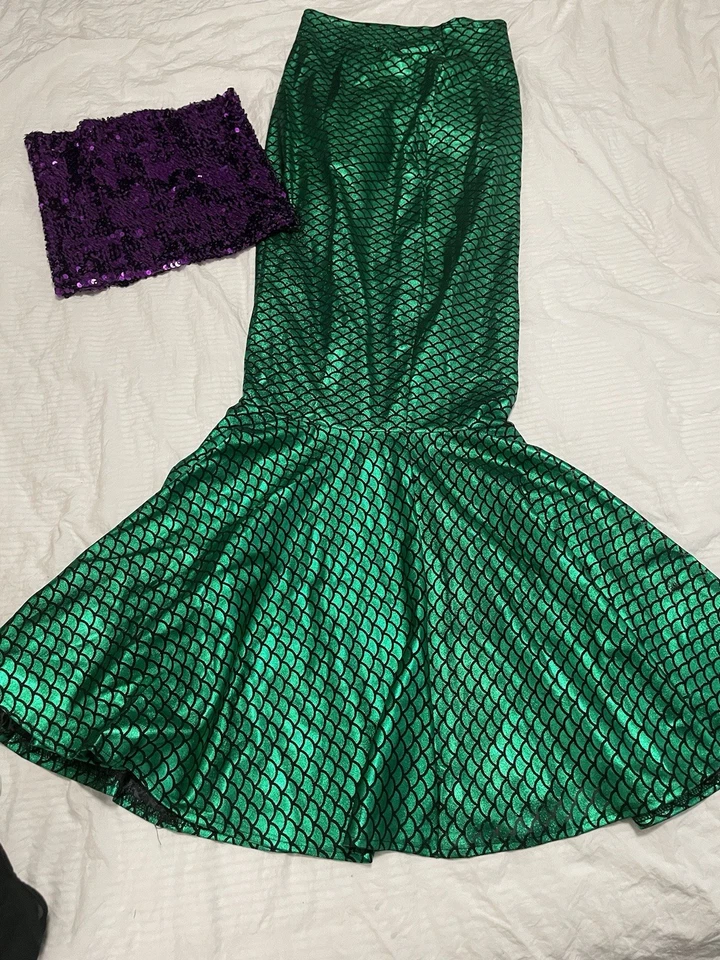 Disfraz de sirena inspirado en Ariel mujer parte superior e inferior talla M ideal para Halloween Foto 2 de 4