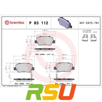 Brembo Bremsbelagsatz, Scheibenbremse PRIME LINE P 83 112 Fahrzeugtyp PKW
