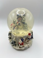 Vintage Christmas Snow Man Snowglobe Music Box Christmas Tree Snow Santa Claus