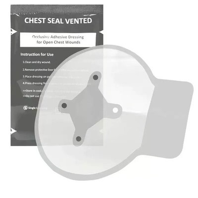 10 pack - Chest Seal 4 Vented First Aid Trauma Kit