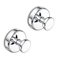 Hviiso Suction Cup Hooks for Glass Window, Mirror, Wreaths - 2 Pack, Chrome