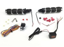 Avon Heated Velvet Air Chrome/Black Handlebar Grips (AIR-93-HT)