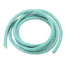 5mm Round Braided Leather Cord for Crafts Jewelry Making, Light Green(1.1Yards)