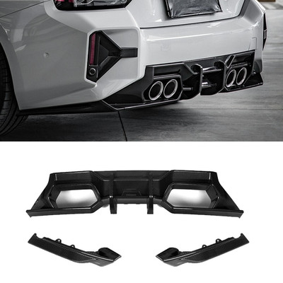 Fit BMW G87 M2 Coupe 22-2025  Carbon Rear Bumper Diffuser Lip Spoiler Canard