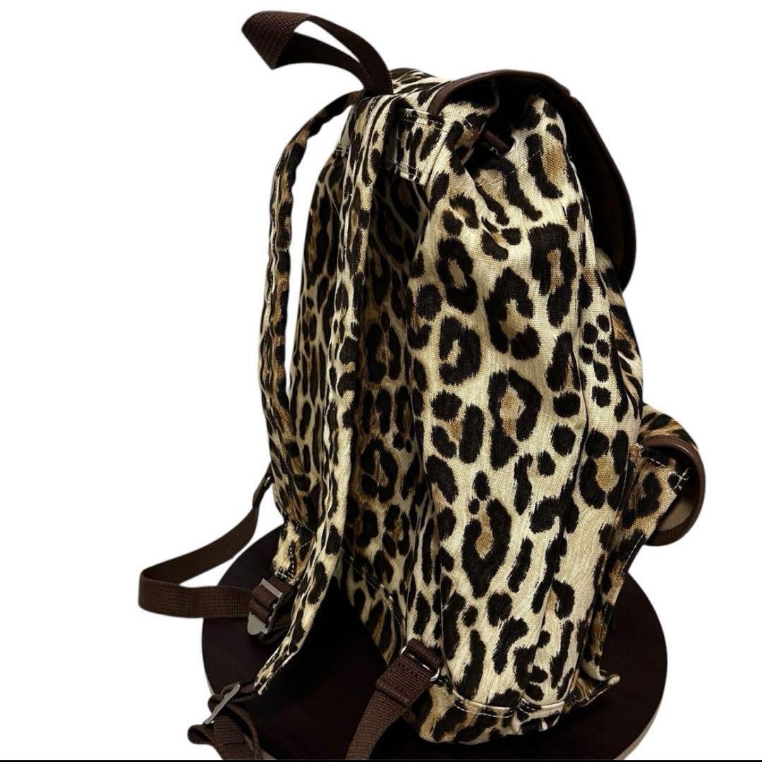 HEAD PORTER Leopard Print Drawstring Backpack Rare - image 2