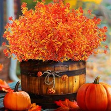 Artificial Fall Flowers for Outdoors, 10 Bundles Artificial Plants UV Resista...