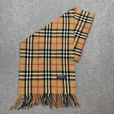 Burberry London Schal 50 x 11 Zoll Beige 100 % Lammwolle Nova Check Made England