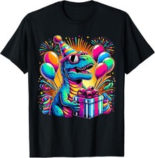 Dinosaur Birthday Party T-Rex Retro Dinosaur T-Shirt Gift for Dad, Mom, Daughter