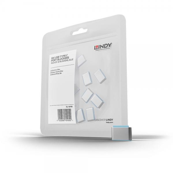 Port Blocker USB Tipo C (senza chiave) - 10 Pezzi, Blu
