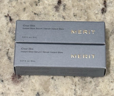 2 Pack. Merit Great Skin Instant Glow Serum .27 oz 8 ml Travel Size. New 