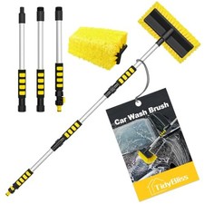 Car Wash Brush with Hose Attachment, 51" Aluminum Long Handle