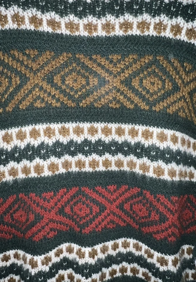 Vtg 80s/90s Men's Store Sears Sweater Acrylic Geometric Pullover Crew Neck - XL - Image 3 of 4