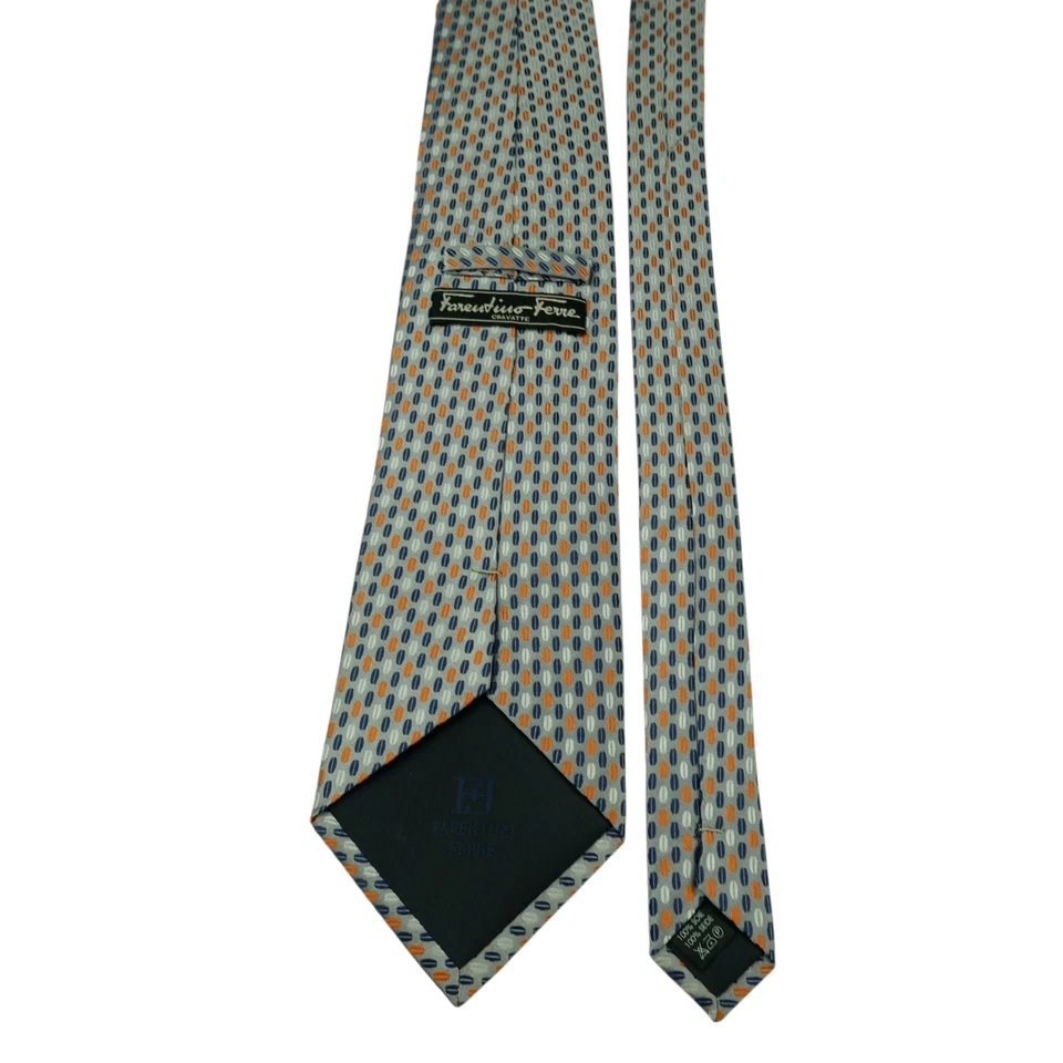 Corbata Farentino Ferre Gris Seda Geométrica Italia (Impuesto de Importación de Estados Unidos Incluido) Foto 4 de 4