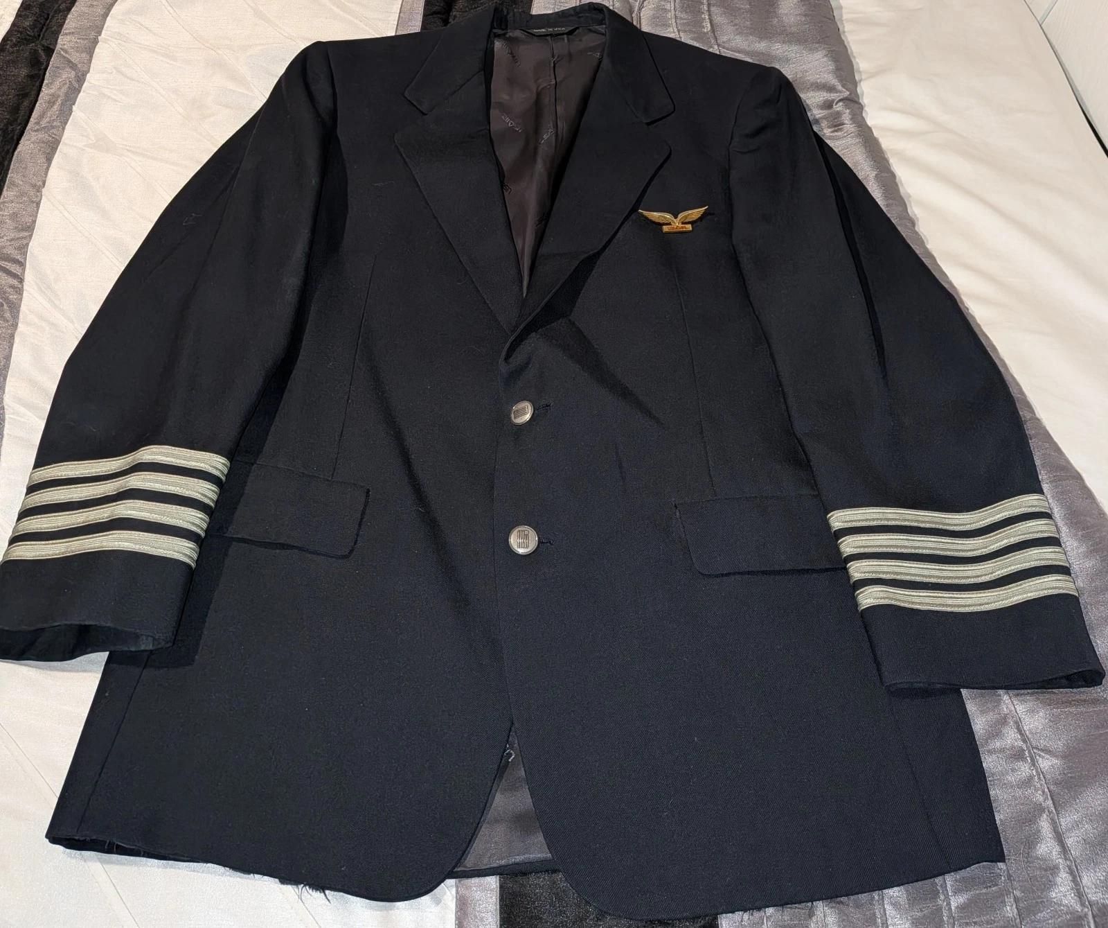 US AIR AIRLINE S PILOT'S VTG ORIGINAL CAPTAINS FULLY LINED CUSTOM JACKET JKT !!! image 1