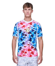  KA0040 Adidas Mens BAPE FB Shock Blue Pink Jersey NEW 