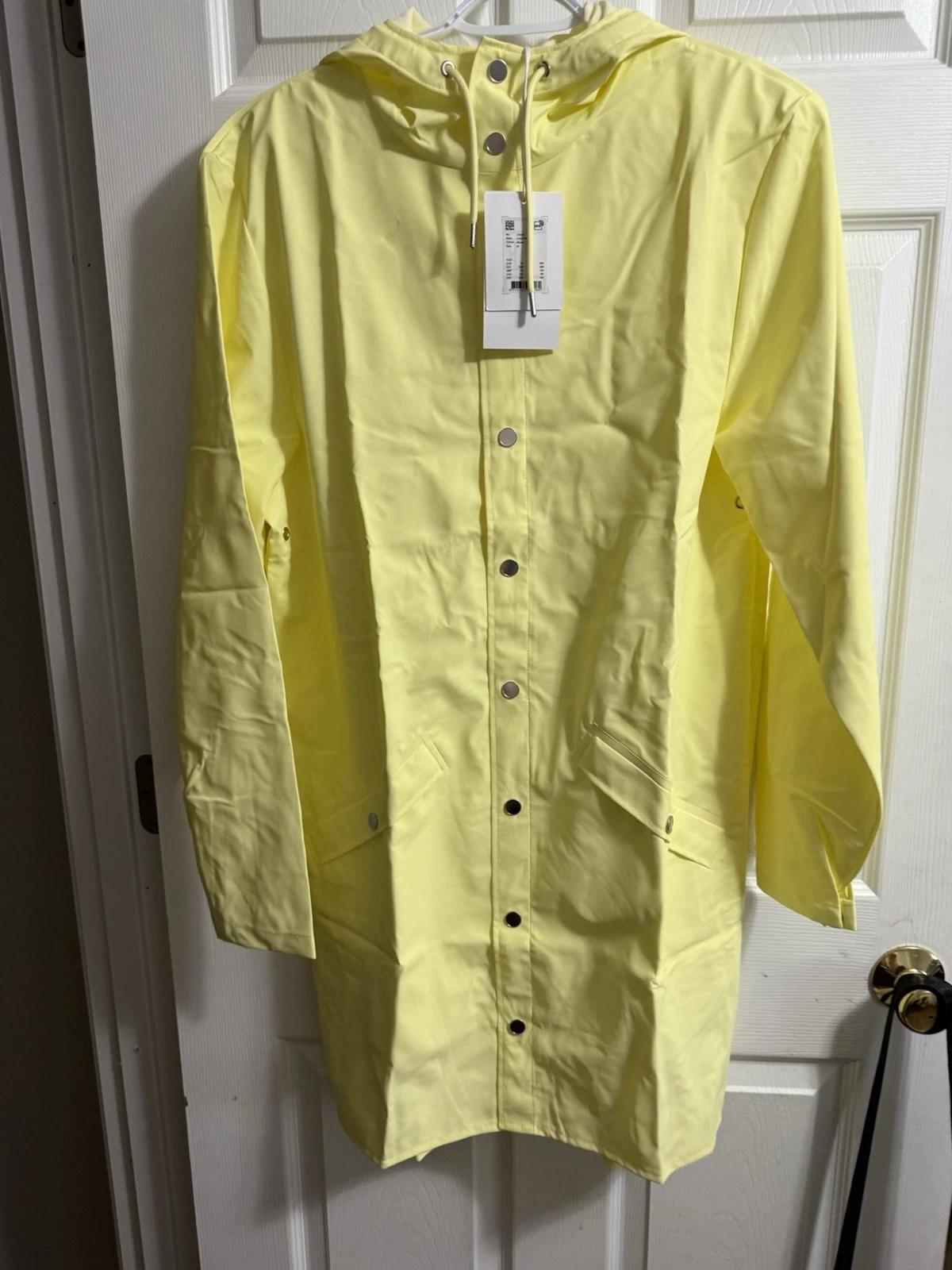 Rains Long Rain Jacket Straw Yellow Unisex Sz XL NWT $125