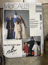 McCalls 3885 sewing pattern: EASY KIDS Costumes: Wizard Ghost, Angel, Red Riding