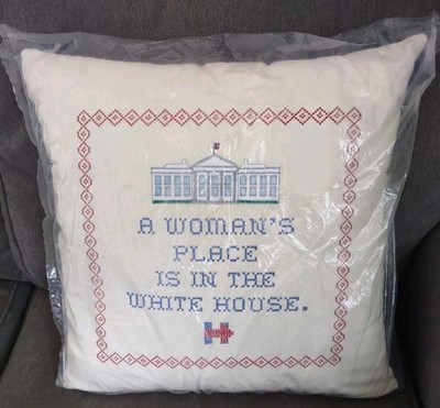 NEW! Hand Embroidered Pillow Hillary Clinton Official Campaign  2016 RARE! 