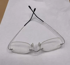 Marchon Airlock 2 Rimless Eyeglass Frame Only Silver Tone 150 Brown 720 30 150