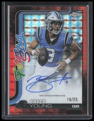 2025 Topps Chrome Bryce Young Future Stars Autographs Orange Refractor /25