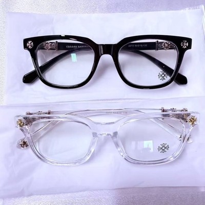 2-Pack Chrome Heart Glasses Unisex (Black Silver & White Gold)
