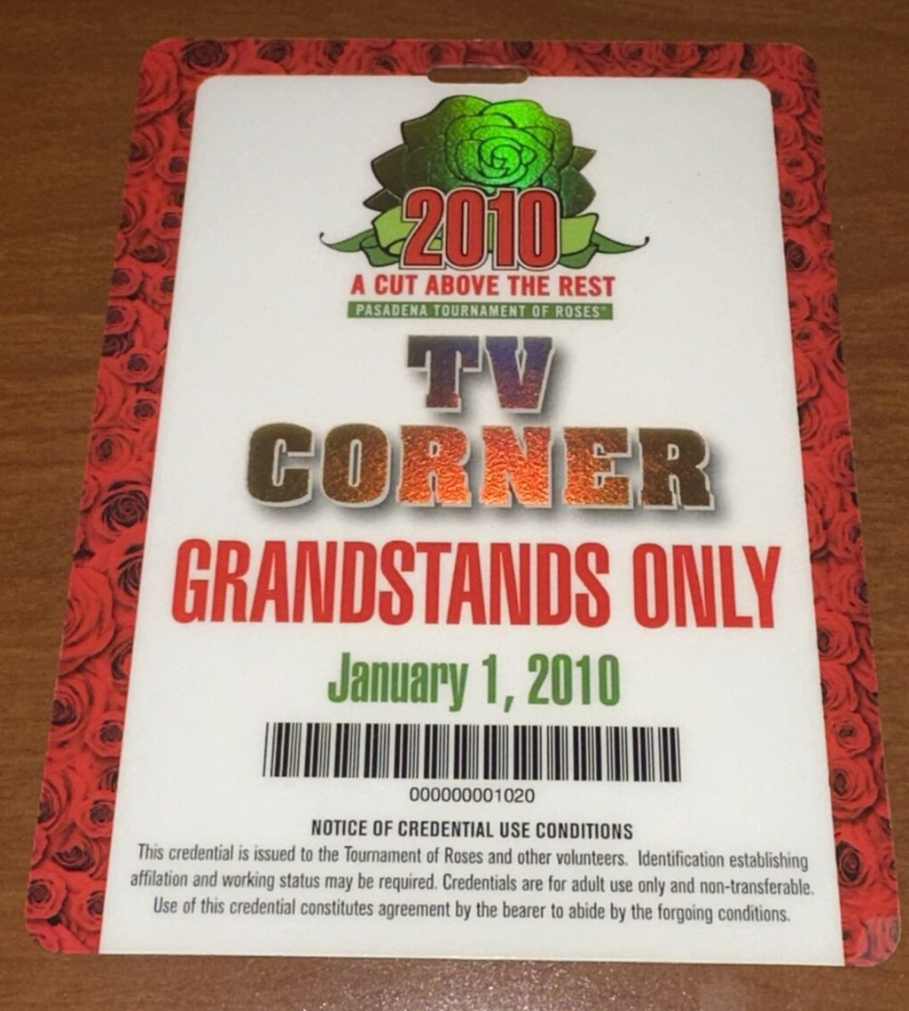 2010 Tournament of Roses Parade Bowl All Access VIP TV Corner