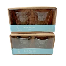 NEW OLD STOCK 2x  ANKYO 5oz HONEYCOMB Juice Glasses 2Pks 4 TOTAL- READ PLEASE