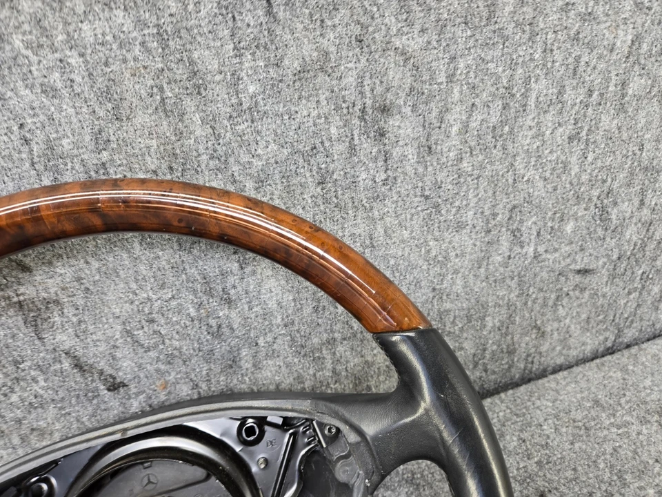 Conjunto de volante de cuero madera Mercedes W220 W215 Cl600 S600 OEM Foto 2 de 4