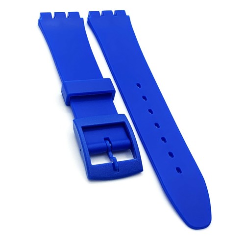 Swatch Watch Band 17 MM Plain Green, Navy Blue, Red, Yellow, Purple, Blue, Black - Picture 18 of 39