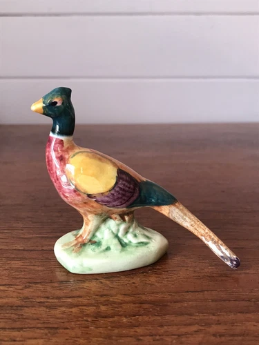Vintage Crown Staffordshire Pheasant Ornament 8cm Made In England