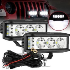 AUXBEAM 2x 5"Inch Led Work Lights Spot Flood Combo White 4WD Offroad Fog Lamps