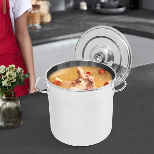 12 L Stainless Steel Stockpot Large Cooking Pot Stainless Steel Soup Pot w/ Lid